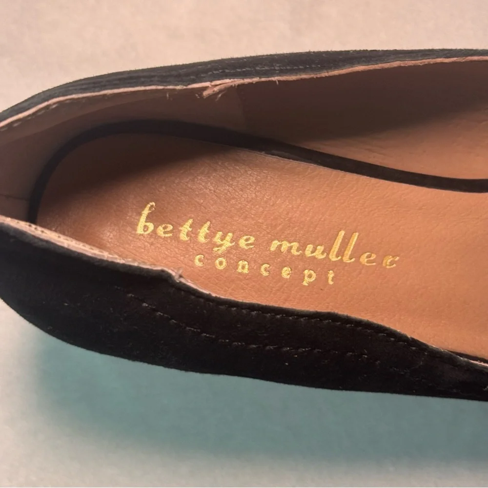 Black Suede Wedge Sandals Espadrilles by Bettye Muller - Picture 6 of 6